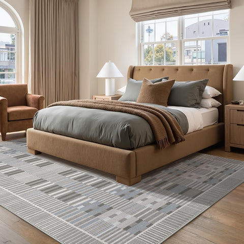 GENIMO Modern Minimalist Line Art Washable Non-Slip Area Rug