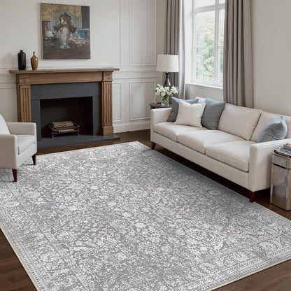GENIMO Flourishing Floral Print Machine Washable Area Rug