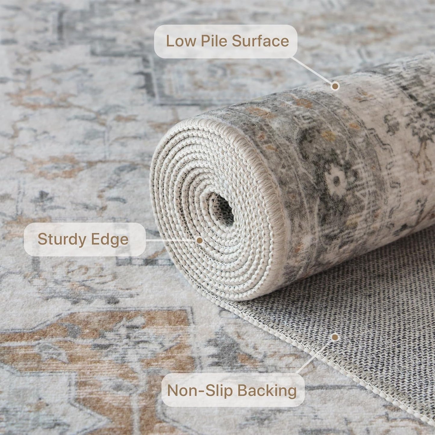 GENIMO Machine Washable Non Slip with Gripper Runner Rug