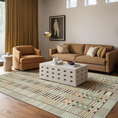 GENIMO Modern Minimalist Line Art Washable Non-Slip Area Rug