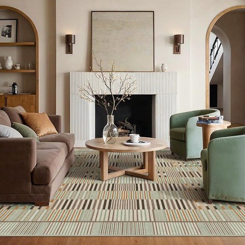 GENIMO Modern Minimalist Line Art Washable Non-Slip Area Rug