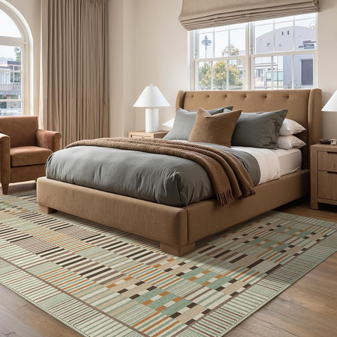 GENIMO Modern Minimalist Line Art Washable Non-Slip Area Rug