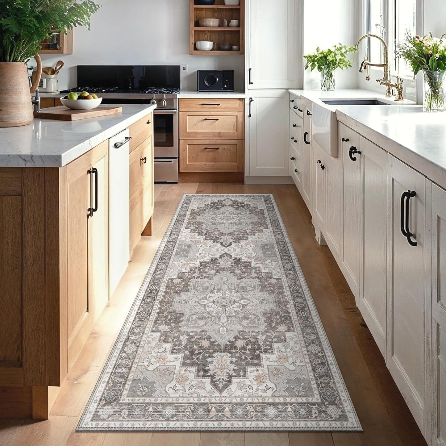 GENIMO Gorgeous Vintage Bohemian Print Machine Washable Runner Rug