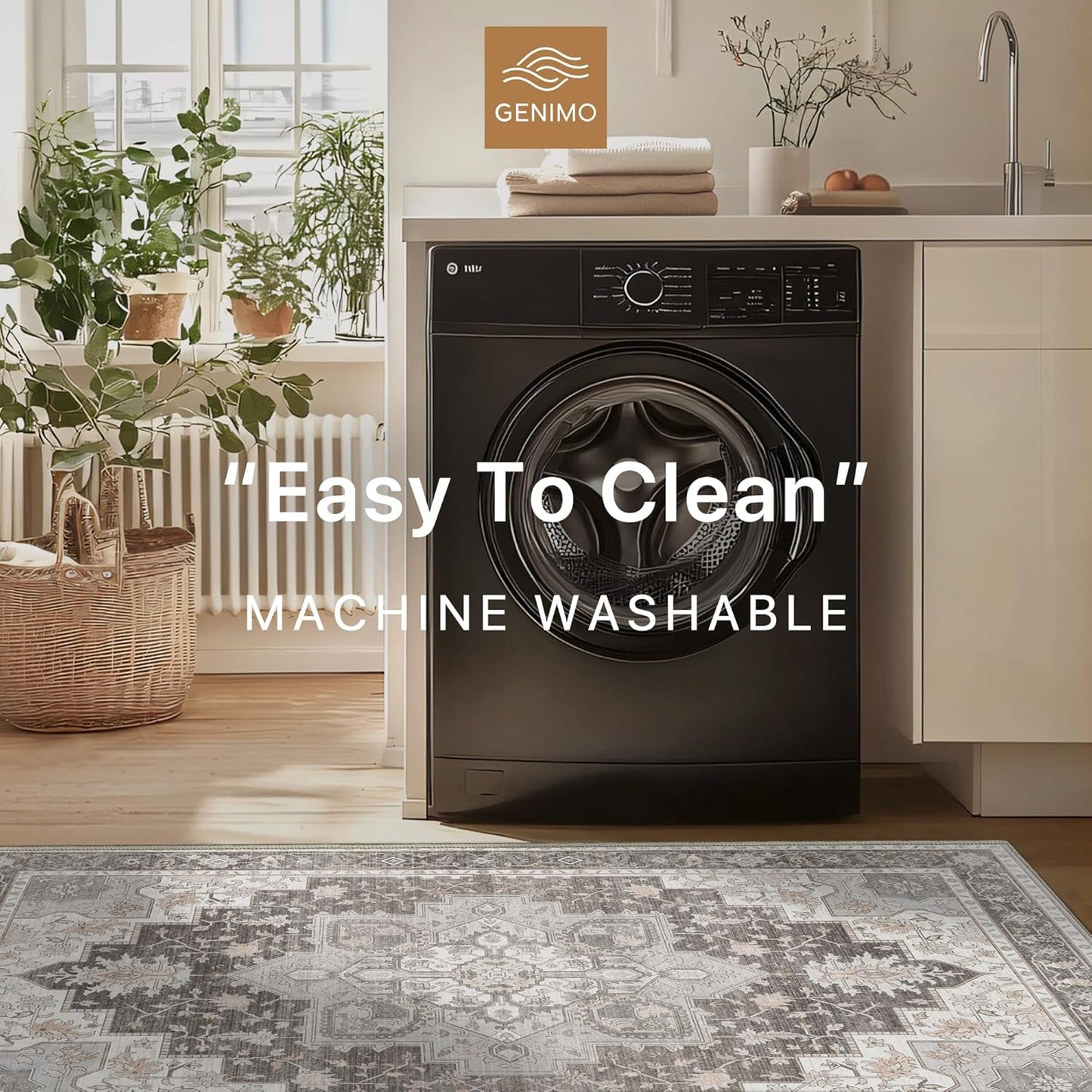 GENIMO Gorgeous Vintage Bohemian Print Machine Washable Runner Rug