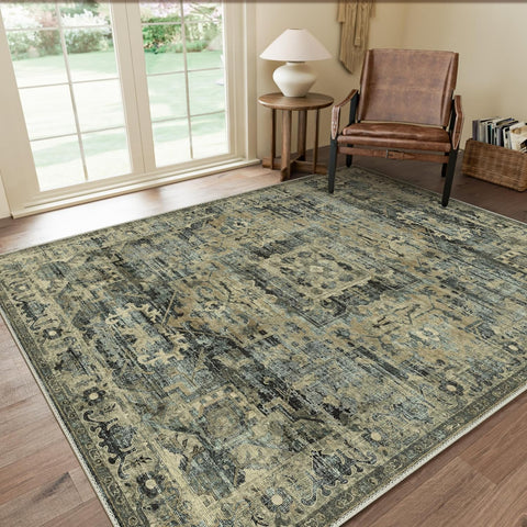 GENIMO Classic Persian Style Printed Low Pile Area Rug