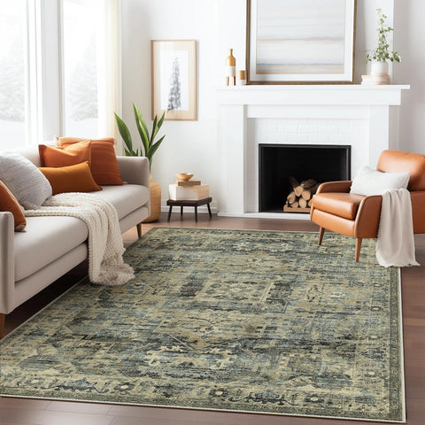GENIMO Classic Persian Style Printed Low Pile Area Rug