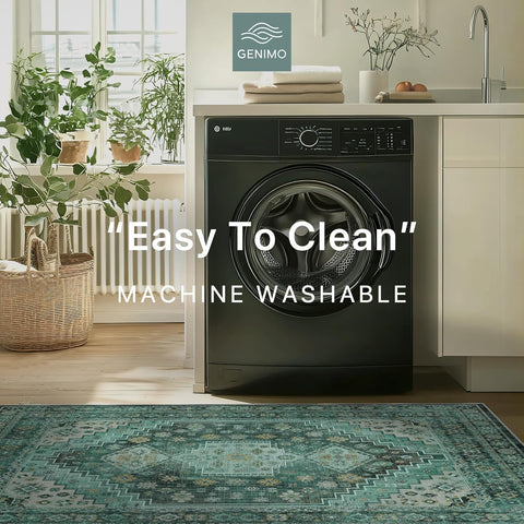 GENIMO Classic Gorgeous Floral Print Washable Area Rug