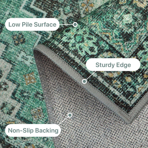 GENIMO Classic Gorgeous Floral Print Washable Area Rug
