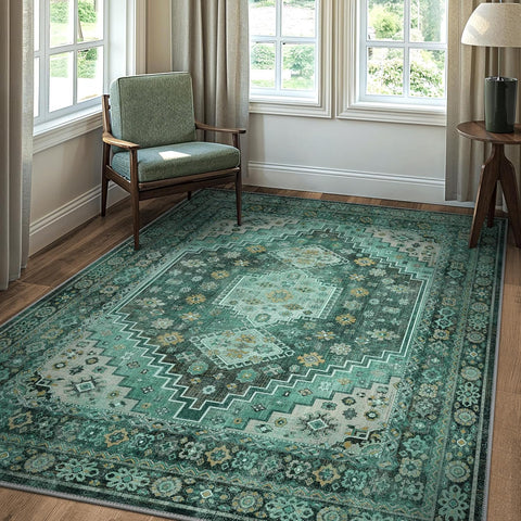 GENIMO Classic Gorgeous Floral Print Washable Area Rug