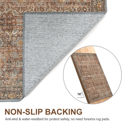 GENIMO Vintage Gorgeous Warm Color Non-Slip Washable Area Rug