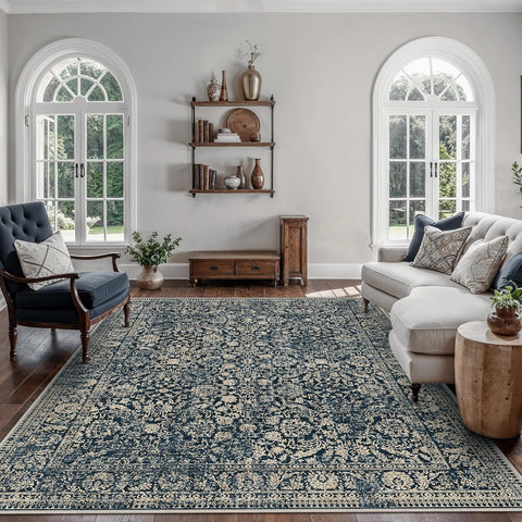 GENIMO Flourishing Floral Print Machine Washable Area Rug
