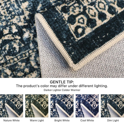 GENIMO Flourishing Floral Print Machine Washable Area Rug