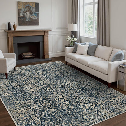 GENIMO Flourishing Floral Print Machine Washable Area Rug