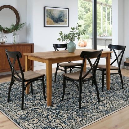 GENIMO Flourishing Floral Print Machine Washable Area Rug