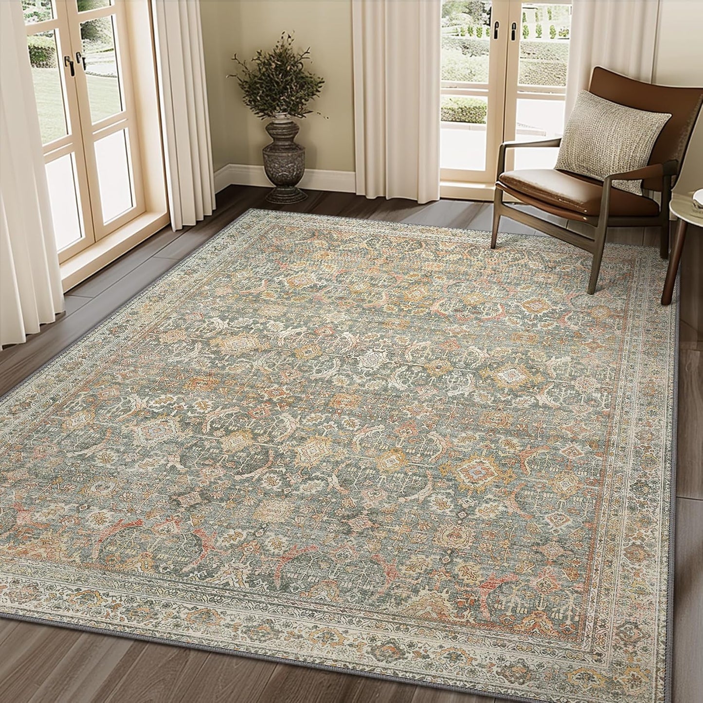 GENIMO Vintage Bohemian Symmetrical Print Warm Color Soft Area Rug