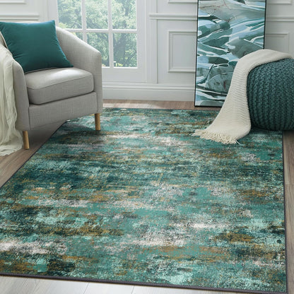 GENIMO Modern Abstract Print Soft Area Rugs Green