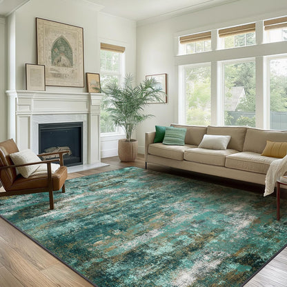 GENIMO Modern Abstract Print Soft Area Rugs Green