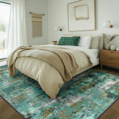 GENIMO Modern Abstract Print Soft Area Rugs Green
