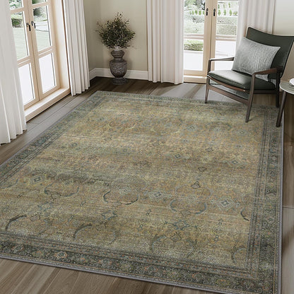 GENIMO Vintage Bohemian Symmetrical Print Cool Color Soft Area Rug