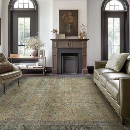 GENIMO Vintage Bohemian Symmetrical Print Cool Color Soft Area Rug