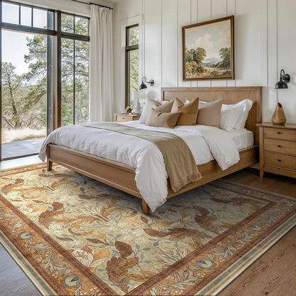 GENIMO Vintage Floral Machine Washable Area Rug
