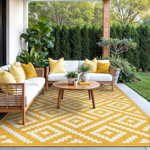 GENIMO Rhombic Printed Double Sided Waterproof Outdoor Rug