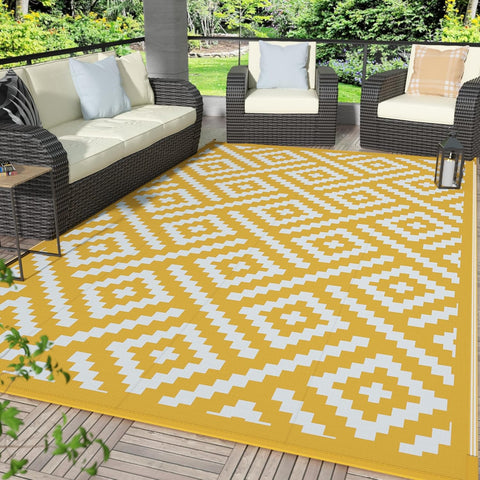 GENIMO Rhombic Printed Double Sided Waterproof Outdoor Rug