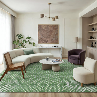 GENIMO Modern Geometric Checkered Machine Washable Non Slip Area Rug