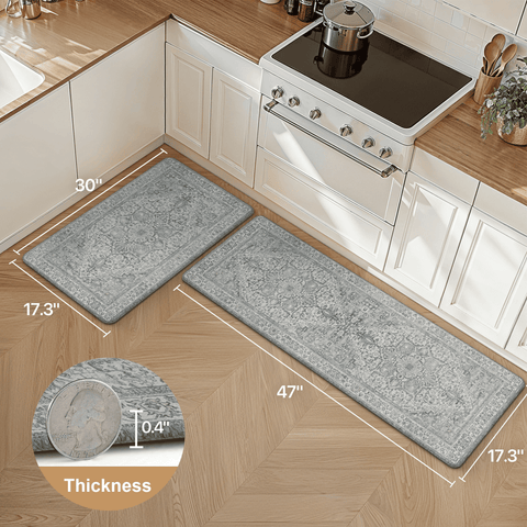 GENIMO 2Pcs Anti Fatigue Cushioned Kitchen Mat Non Slip Washable Runner Rug for Sink