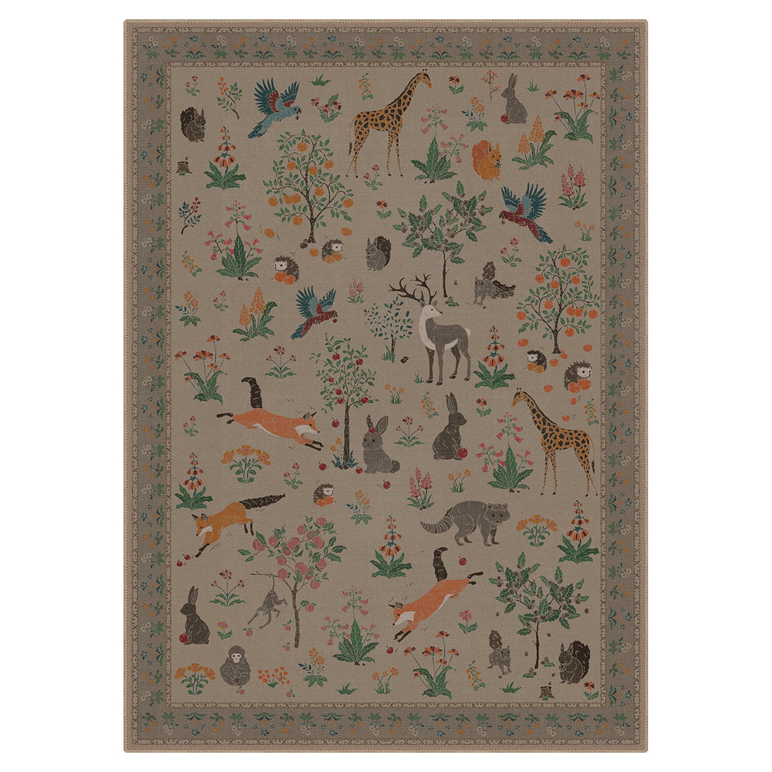 Aven Machine Washable Forest Animal Gray Rugs - RG4002 - LIGHTTAUPE - 5X7FT