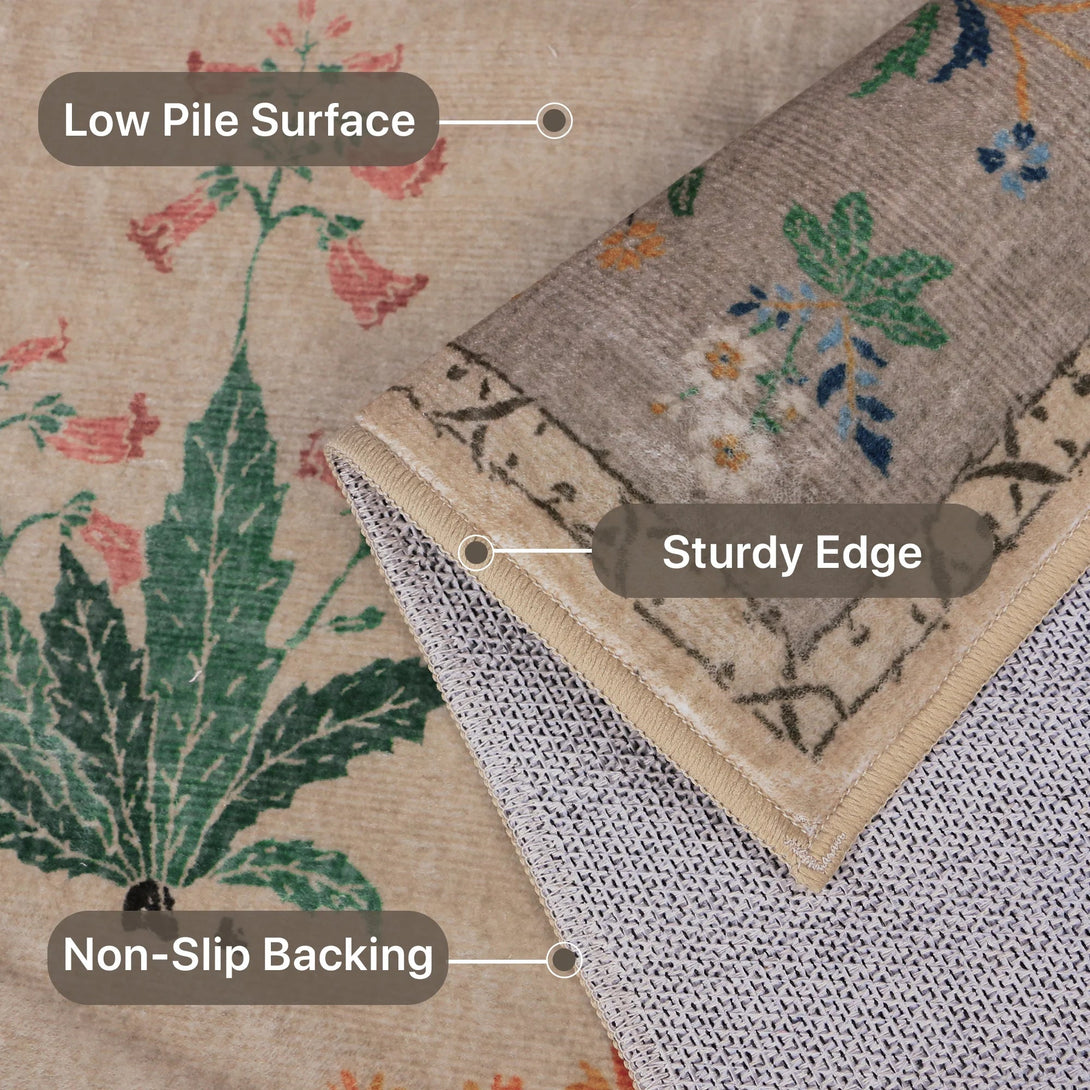 Aven Machine Washable Forest Animal Gray Rugs - RG4002 - LIGHTTAUPE - 5X7FT
