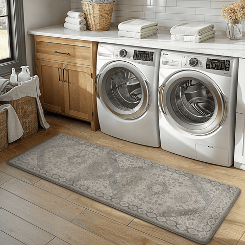 GENIMO 2Pcs Anti Fatigue Padded Kitchen Floor Mat Non Slip Washable Runner Rug for Sink in Persian