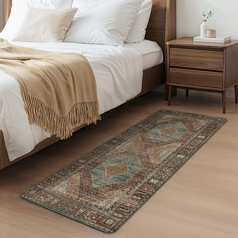 GENIMO 2Pcs Anti Fatigue Padded Kitchen Mats for Floor Oriental Washable Runner Rug