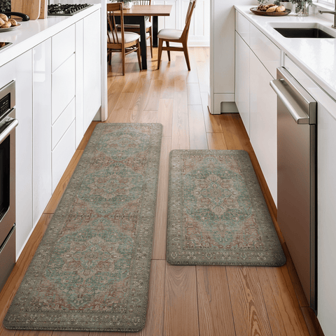 GENIMO 2Pcs Anti Fatigue Cushioned Kitchen Mat Non Slip Washable Runner Rug for Sink