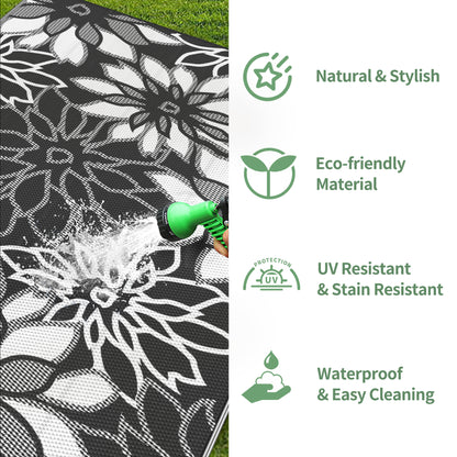 GENIMO Outdoor Rug for Patio Clearance,8'x10' Waterproof Mat