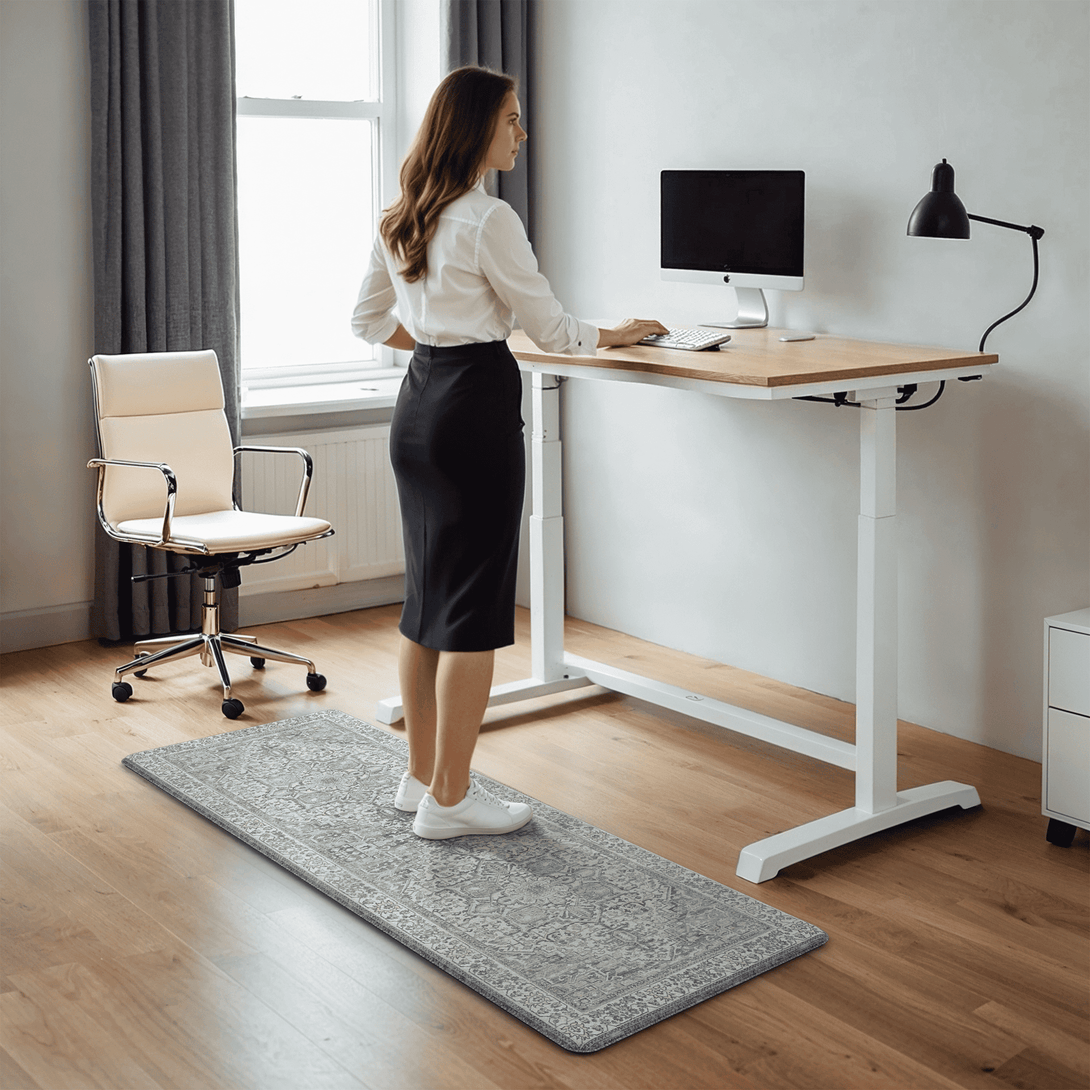 GENIMO 2Pcs Anti Fatigue Cushioned Kitchen Mat Non Slip Washable Runner Rug for Sink - 