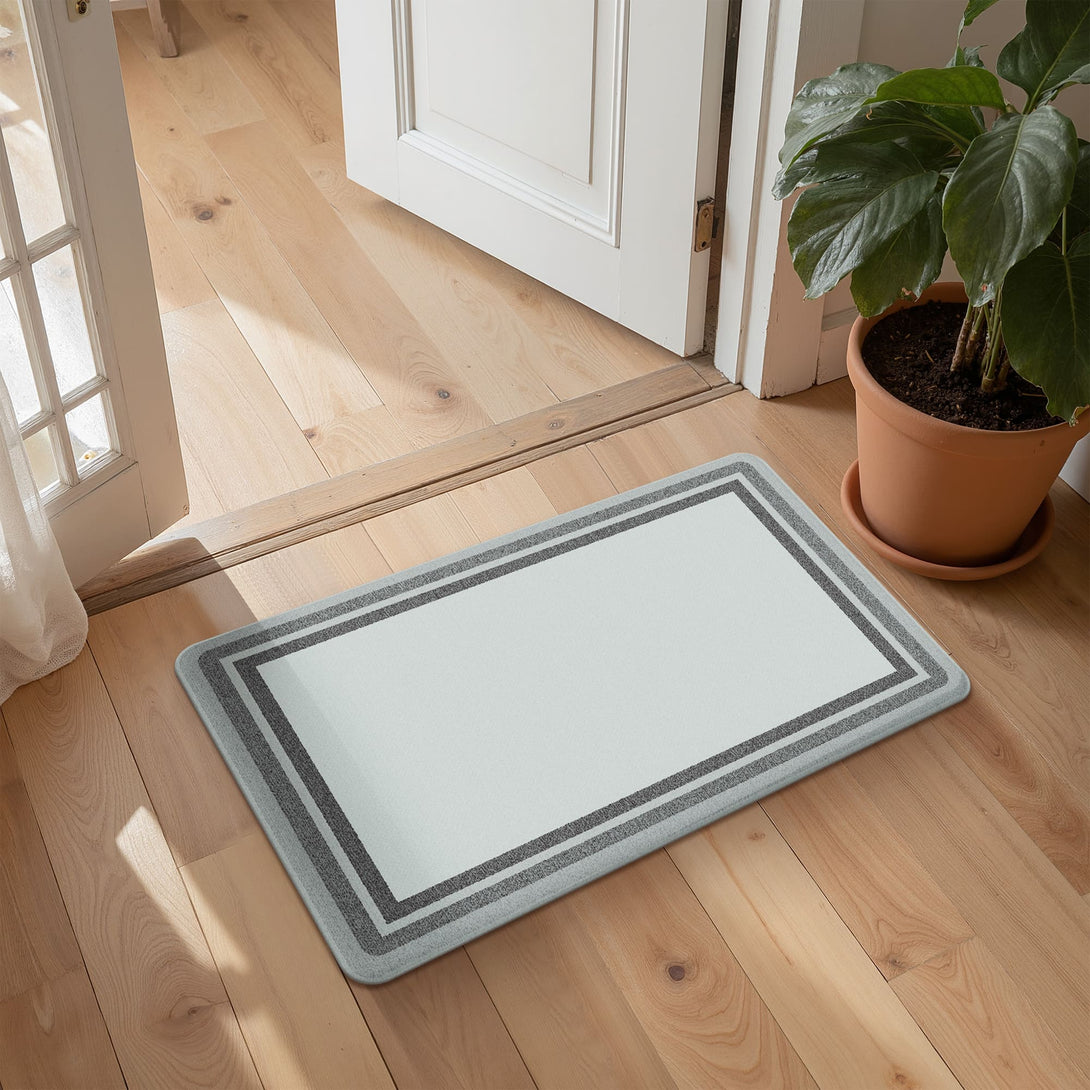 GENIMO 2Pcs Anti Fatigue Padded Kitchen Sink Mat Non Slip Washable Runner Rug in Modern - KR004 - Grey - 17X47 - 17X30