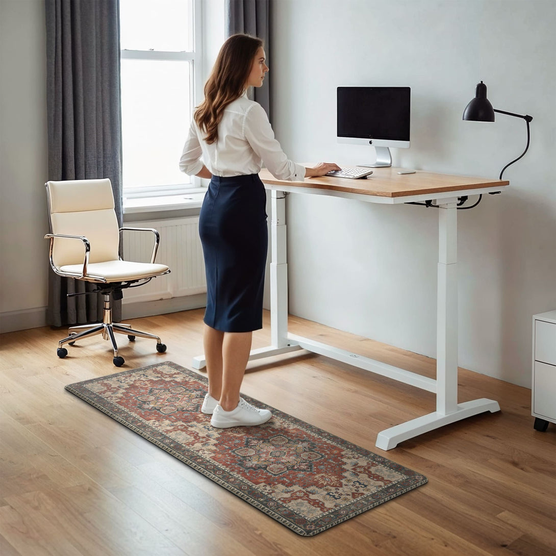 GENIMO 2Pcs Anti Fatigue Padded Kitchen Sink Mat Vintage Washable Runner Rug - KR1002 - FGH - 17x59