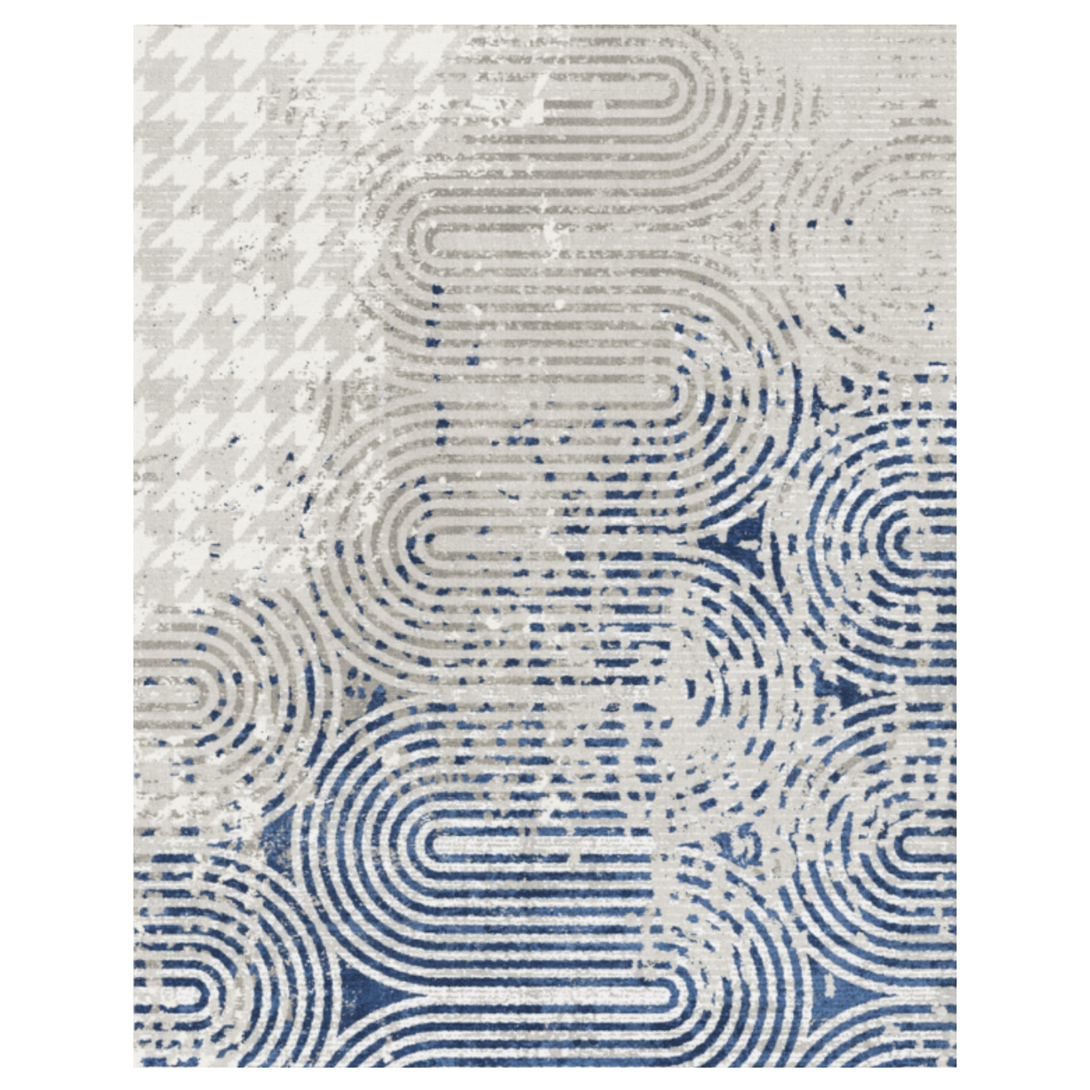 GENIMO Abstract Geometric Aesthetic Non - Slip Area Rug - LF9832 - BW - 3x5