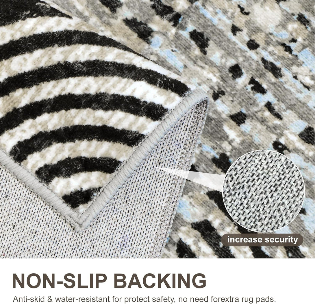 GENIMO Abstract Geometric Aesthetic Non - Slip Area Rug - LF9832 - GB - 3x5