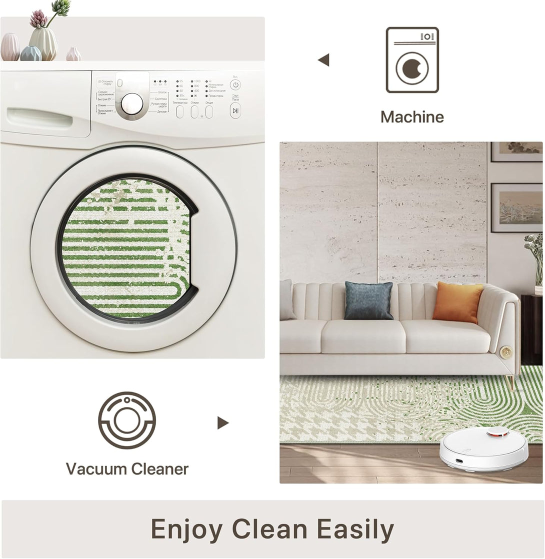 GENIMO Abstract Geometric Aesthetic Non - Slip Area Rug - LF9832 - BG - 3x5