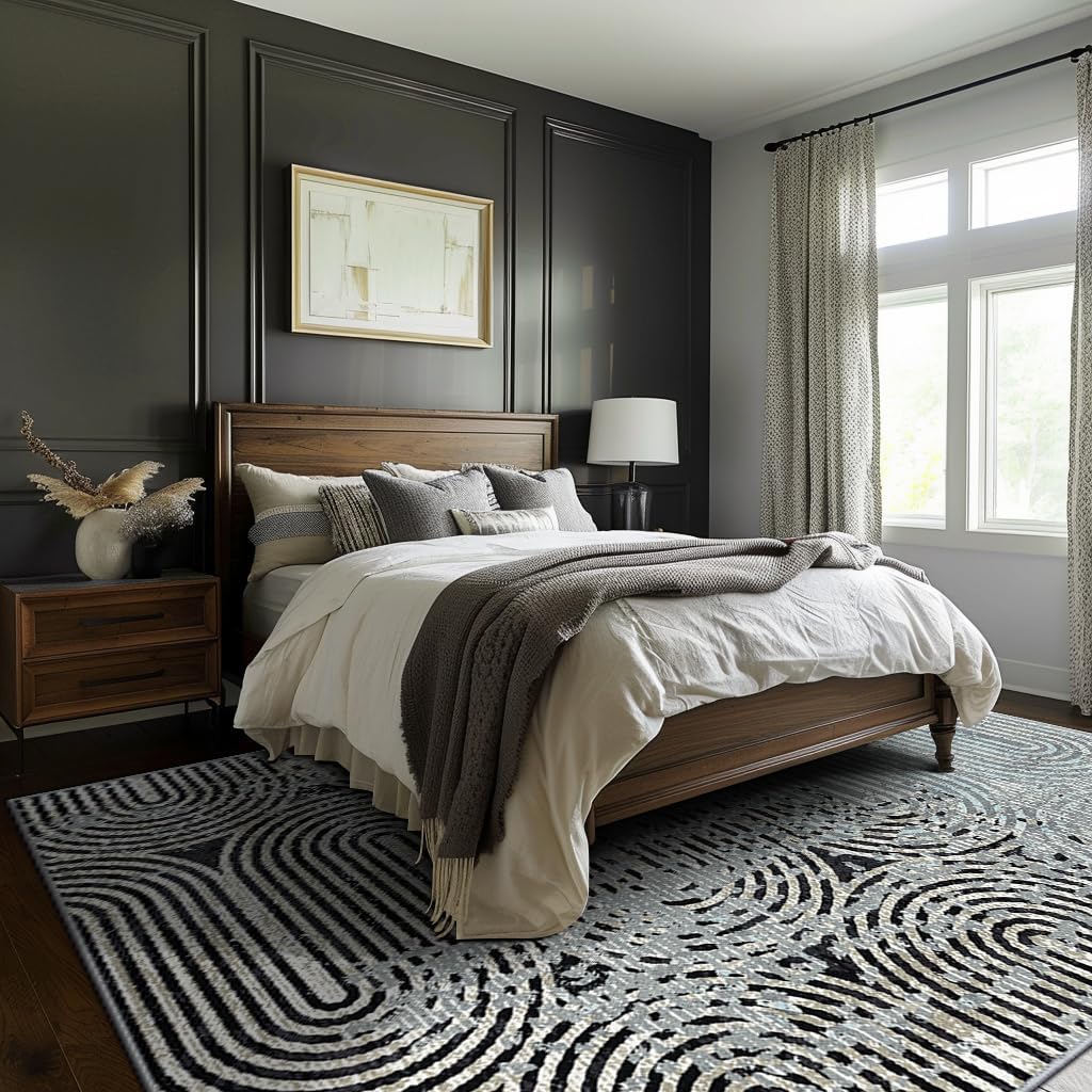 GENIMO Abstract Geometric Aesthetic Non - Slip Area Rug - LF9832 - GB - 3x5