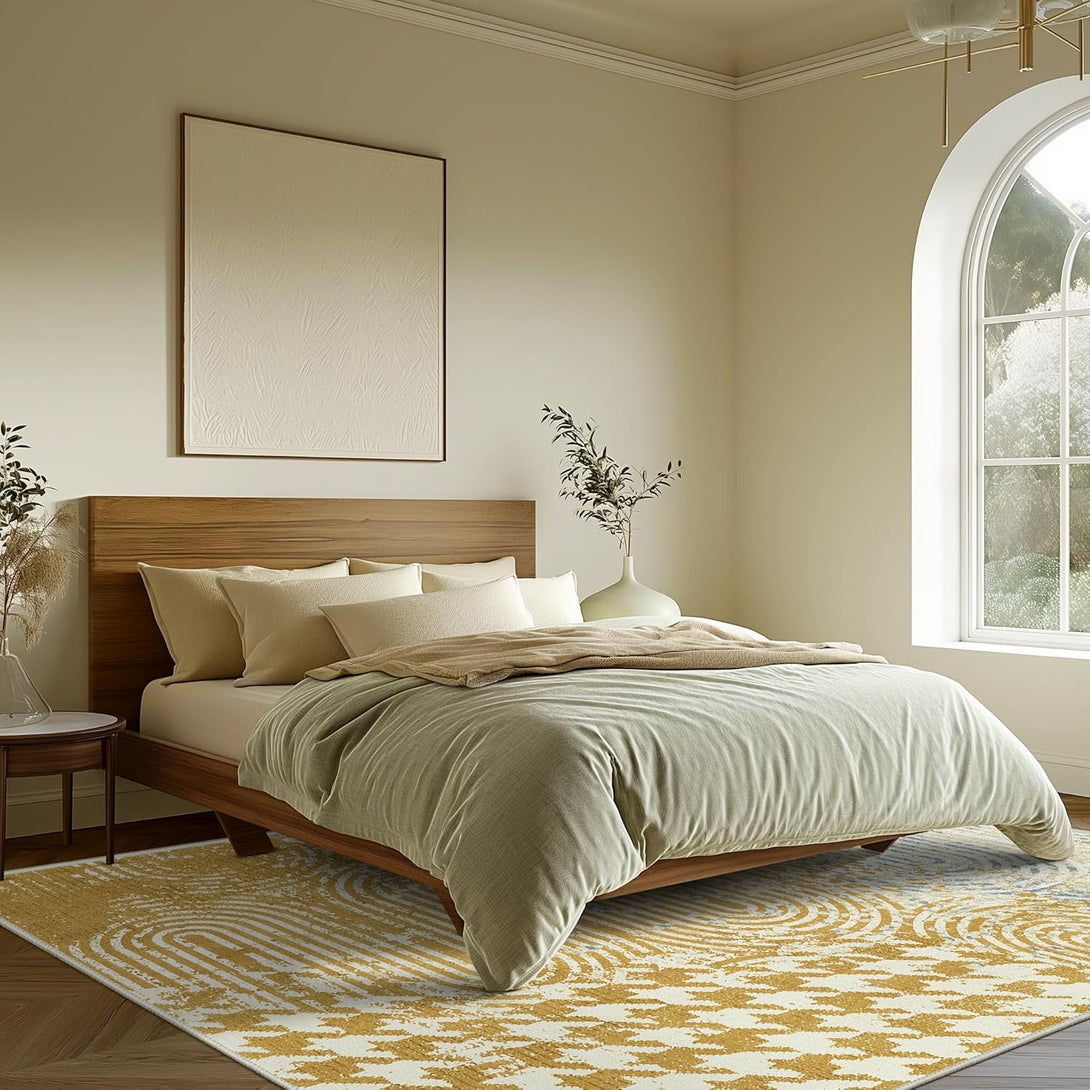 GENIMO Abstract Geometric Aesthetic Non - Slip Area Rug - LF9832 - YB - 3x5