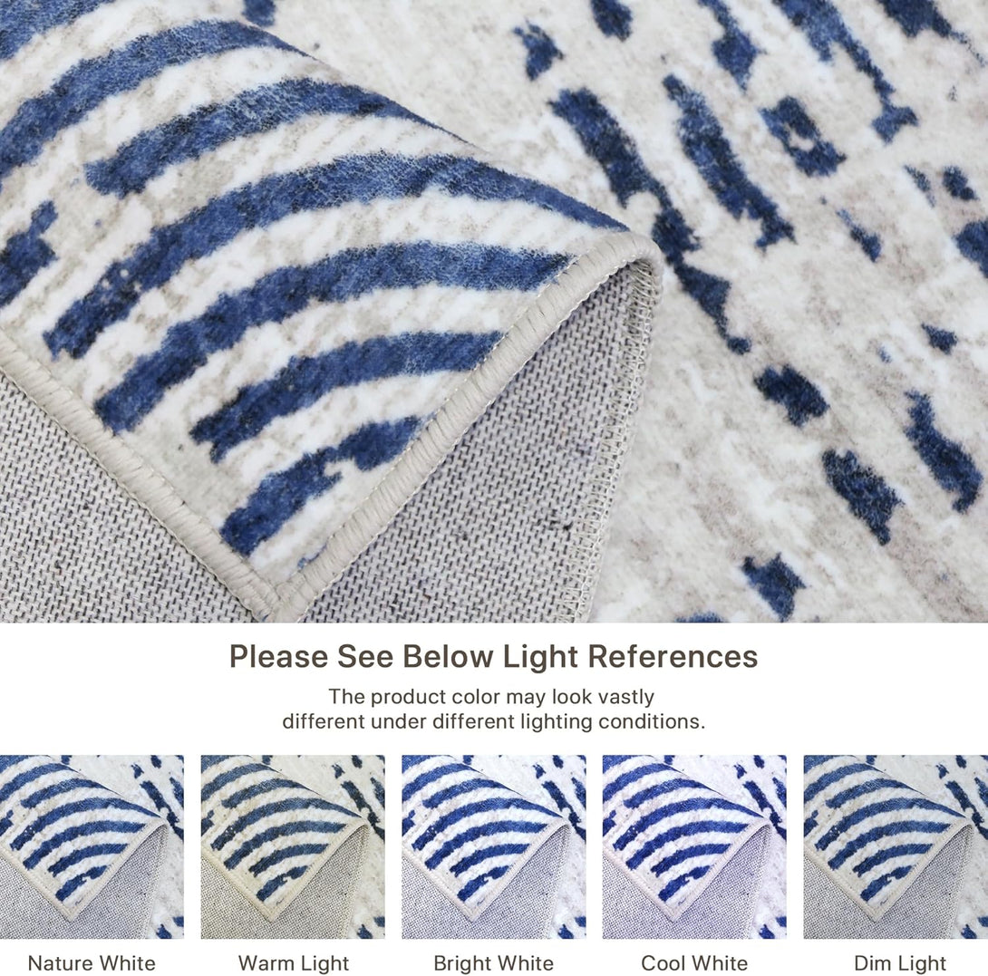 GENIMO Abstract Geometric Aesthetic Non - Slip Area Rug - LF9832 - BW - 3x5