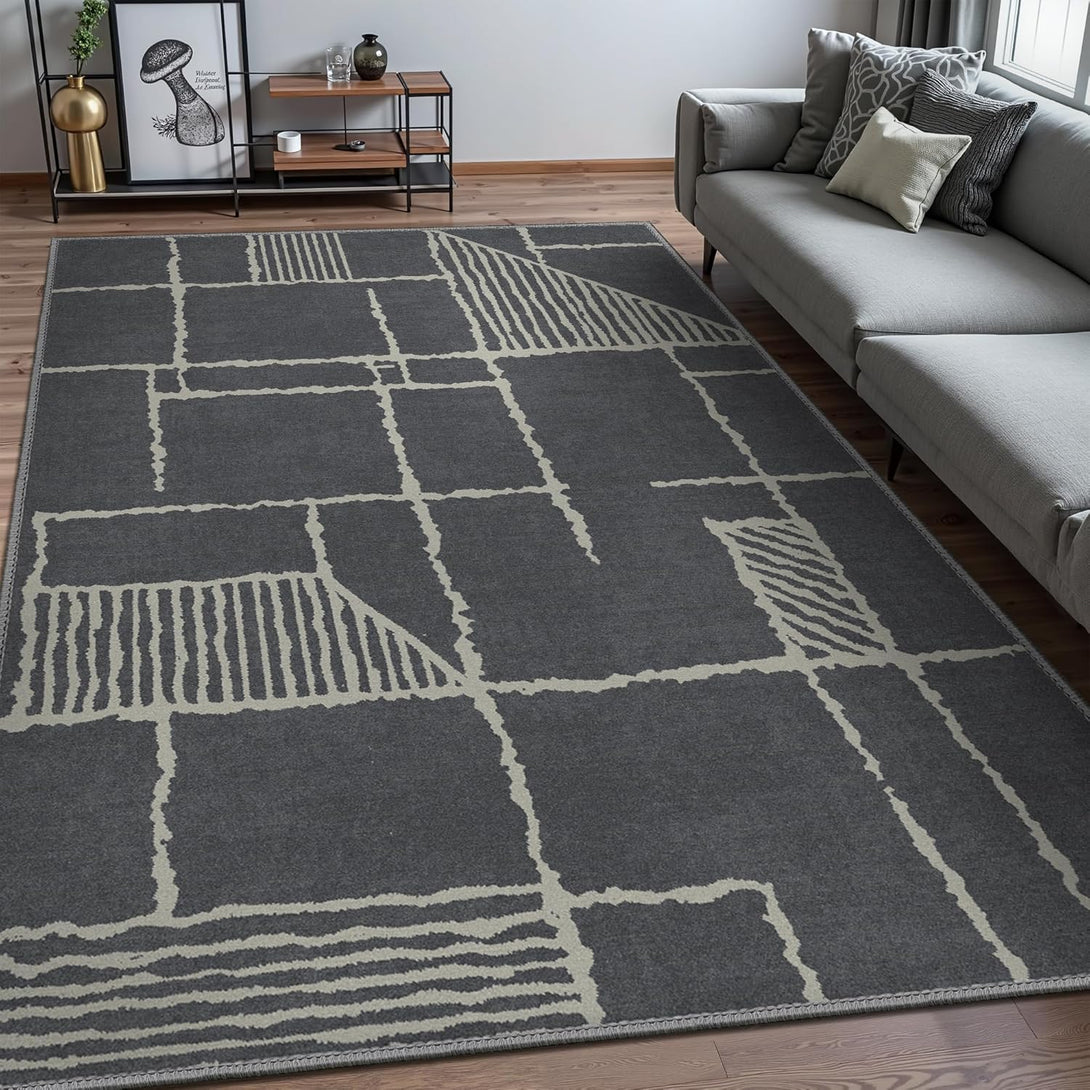 GENIMO Abstract Geometric Printed Lightweight Area Rug - 