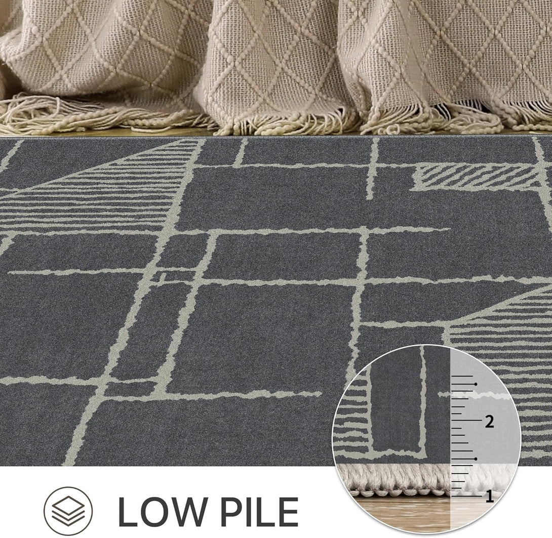 GENIMO Abstract Geometric Printed Lightweight Area Rug - 