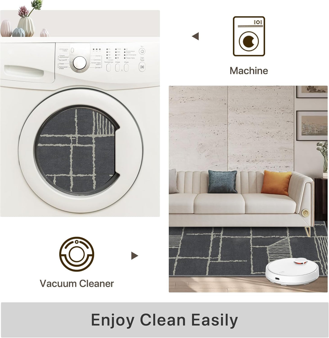 GENIMO Abstract Geometric Printed Lightweight Area Rug - 