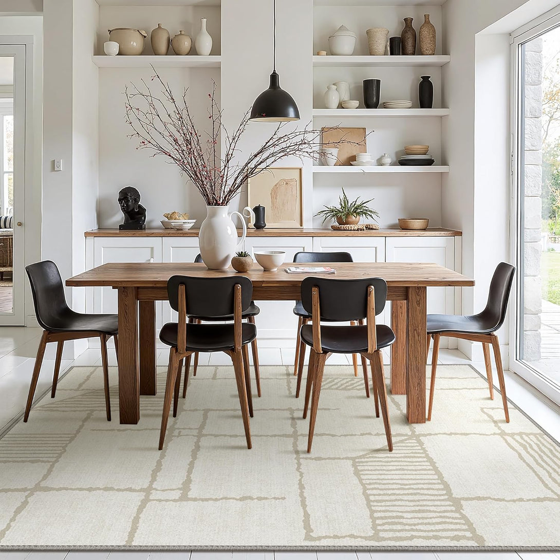 GENIMO Abstract Geometric Printed Lightweight Area Rug - 