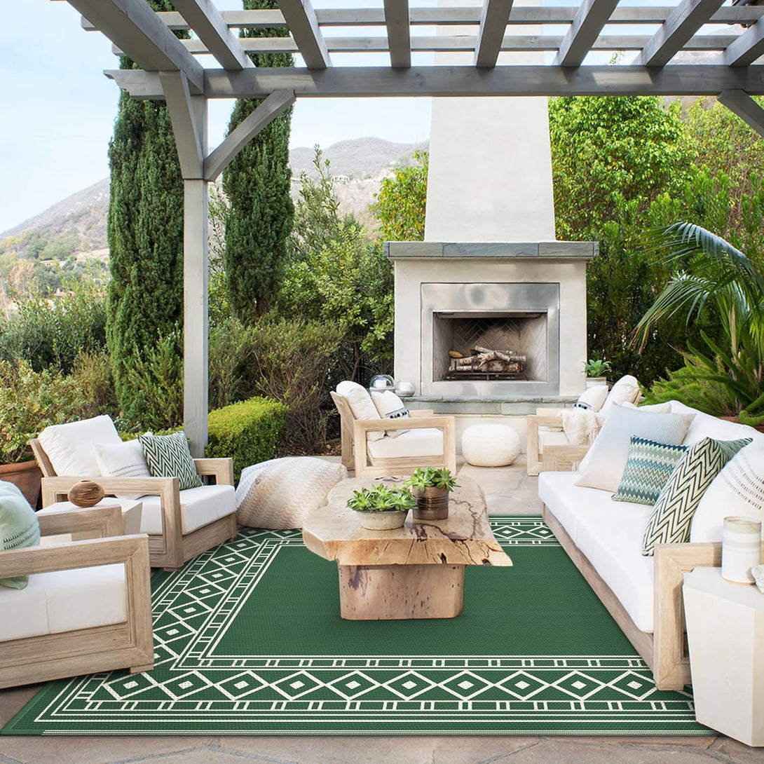 GENIMO Bohemian Style Waterproof Outdoor Rug - 