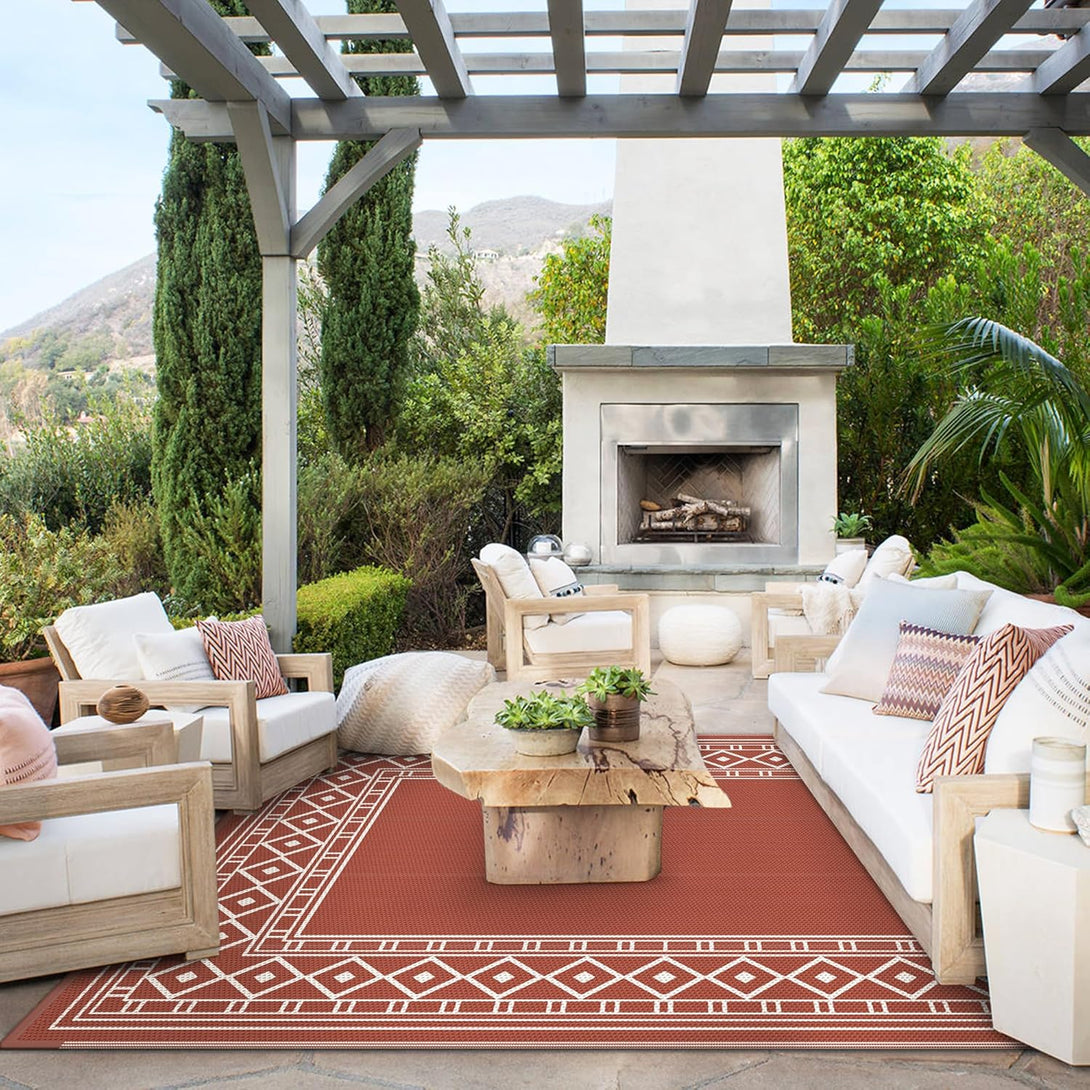 GENIMO Bohemian Style Waterproof Outdoor Rug - 